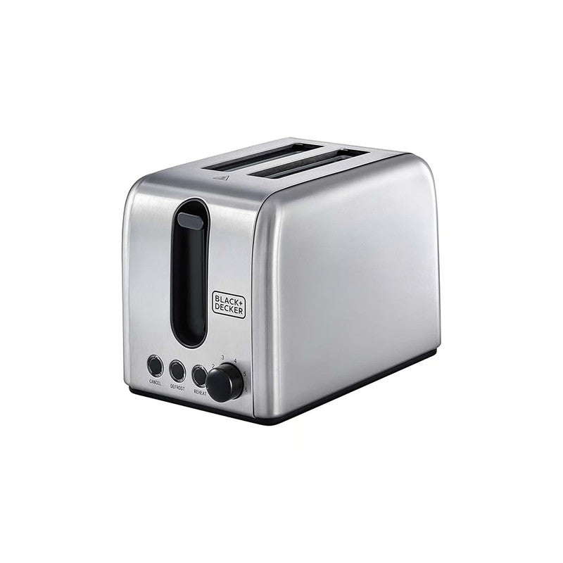 Black Decker 1050 Watts 2 Slice Stainless Steel Toaster Almuftah Center