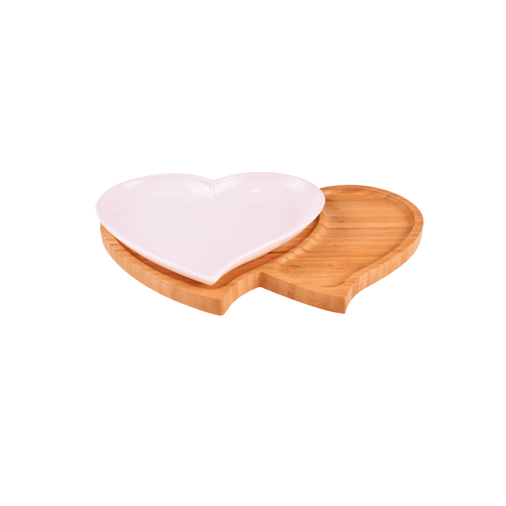 AMORILLO - 2PCS HEART SHAPED SNACK SET B1016