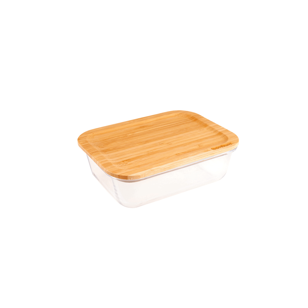 SAFE - RECTANGLE GLASS STORAGE CUP 1000ML B3617