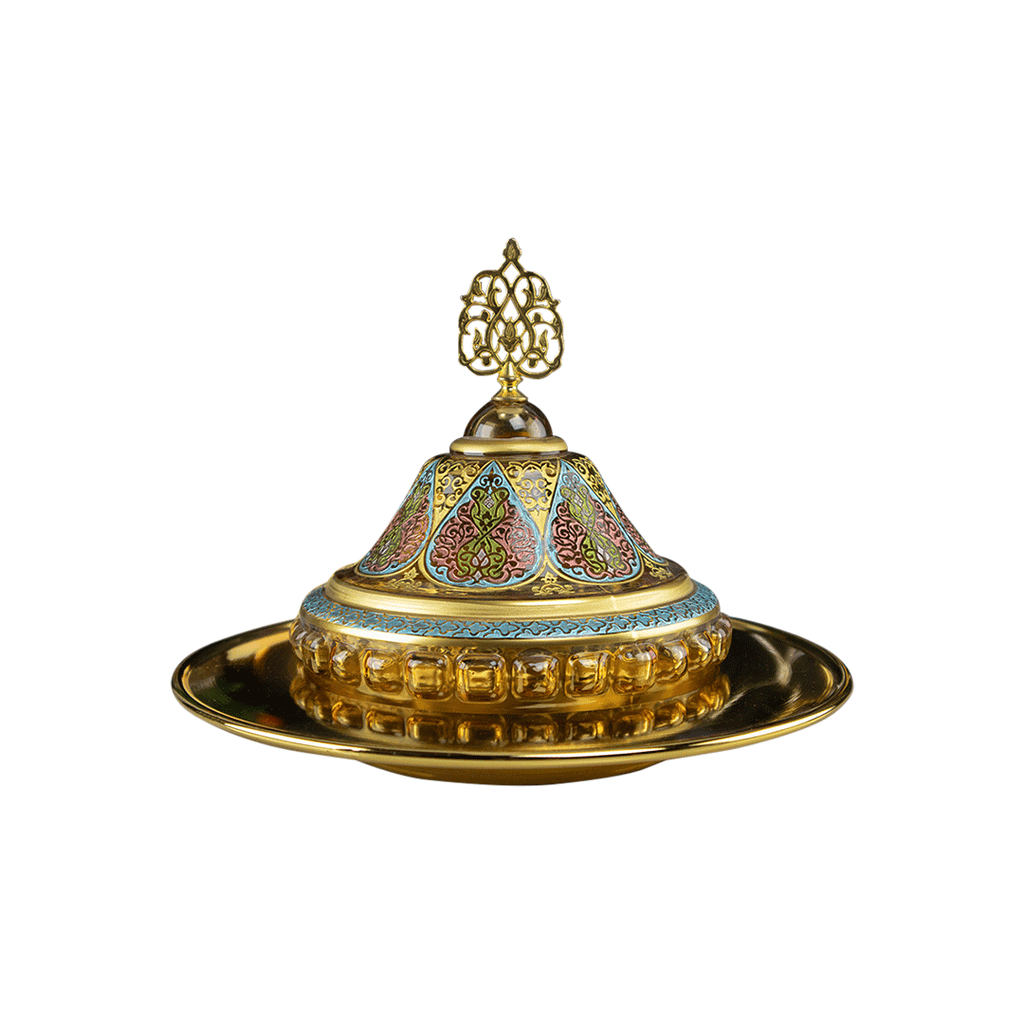 BYBLOS DECORATED CANDY BOWL WITH COVER BY-19225