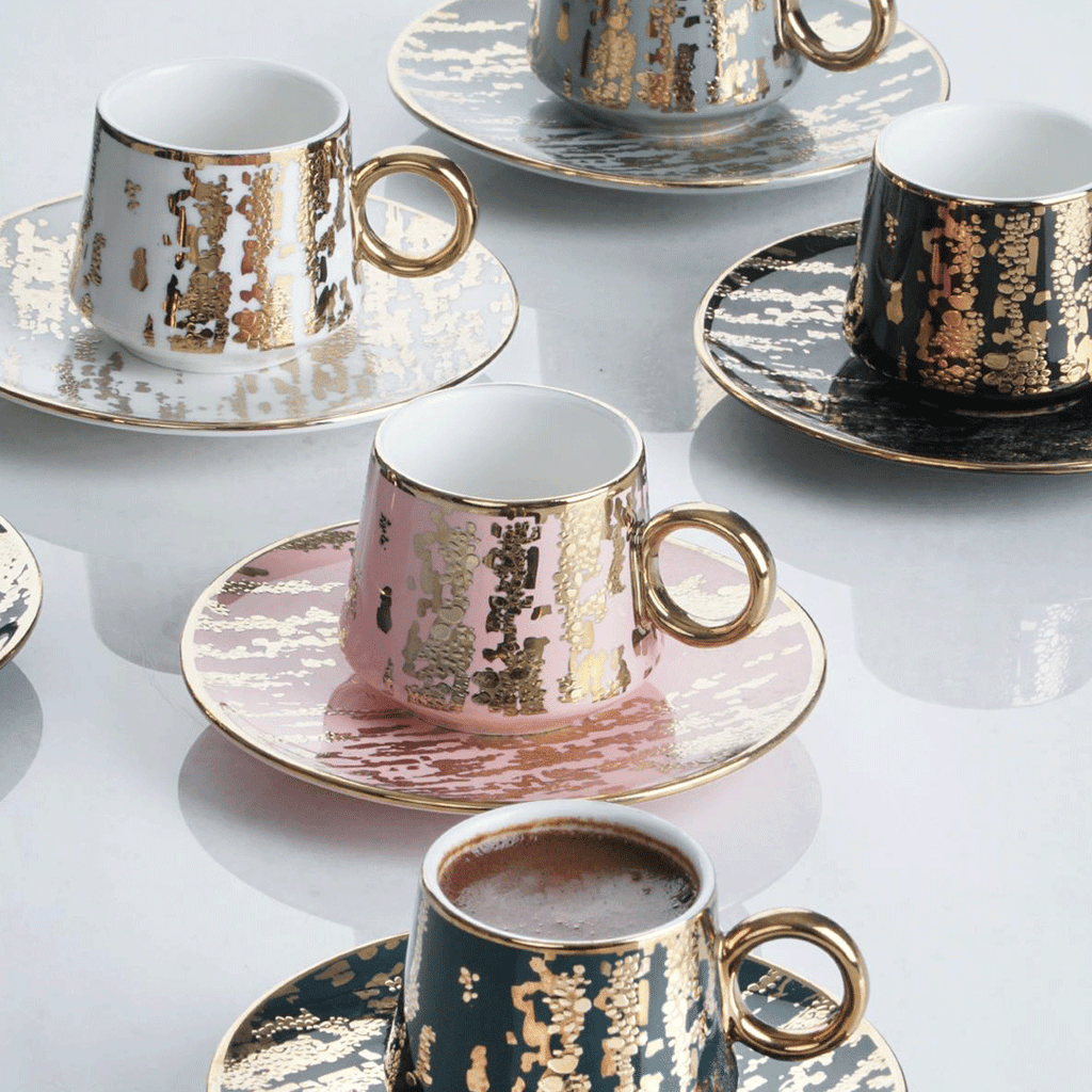 PORCELAIN S/6 CUPS & SAUCER (CH) HXF-011656/12