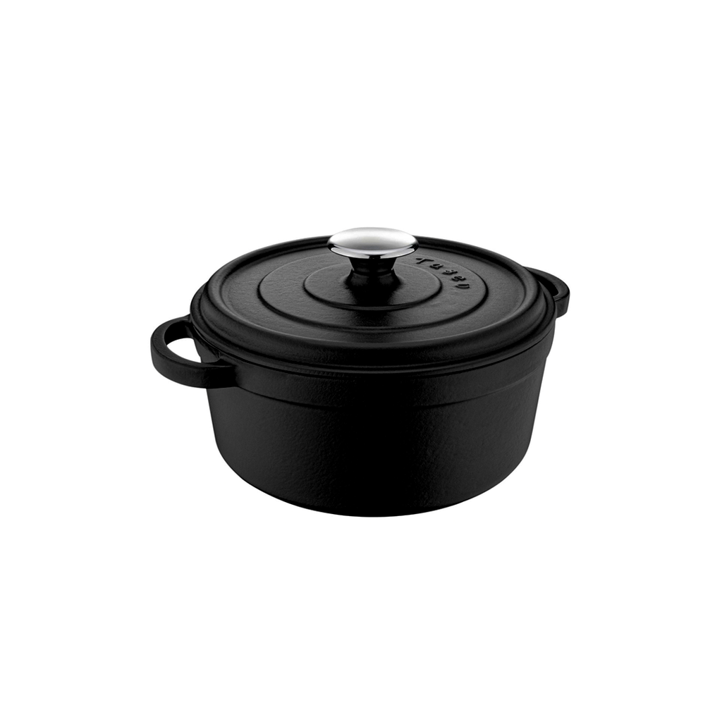 CASTE - SHALLOW POT BLACK 24CM