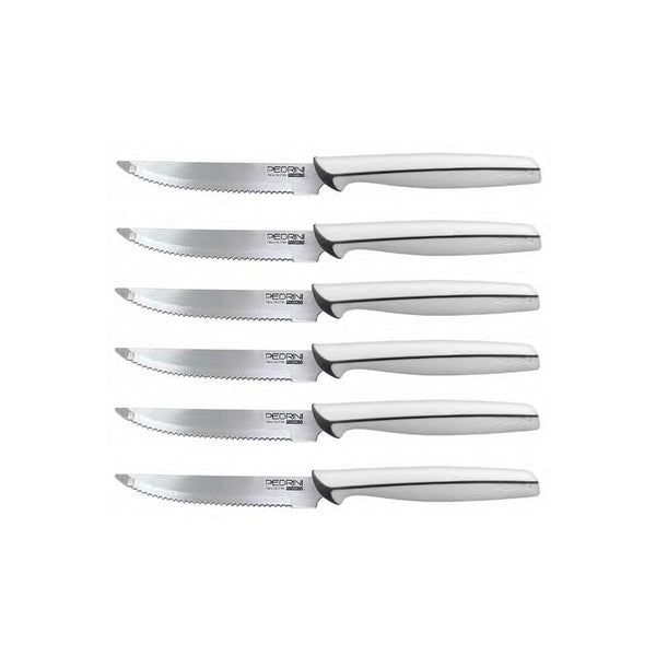 Pedrini Steak Knives Set – 6 Pcs (White Handle)