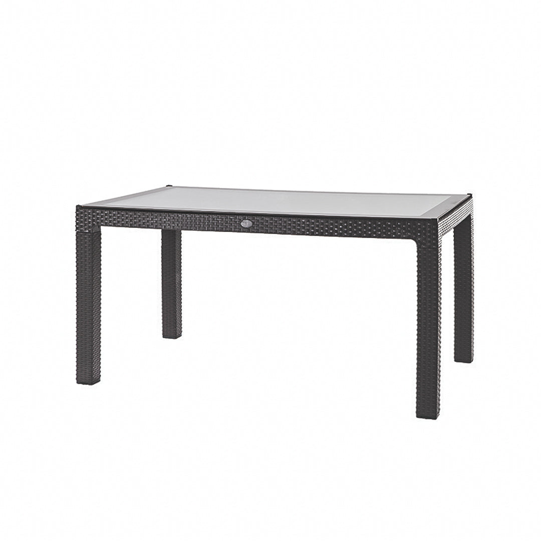 Violethouse 90X150 Rattan Trend Lux Table With Glass Violethouse 90X150 Rattan Trend Lux Table With Glass