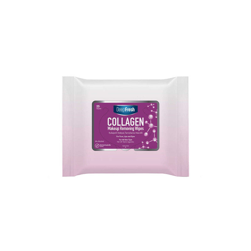 Deep Fresh 25 Sheets Collagen Extract Make Up Removal Wipes