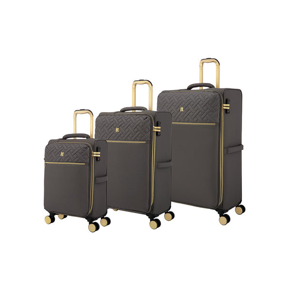 It Luggage Lux Lite Charcoal 3 Piece Trolley Set