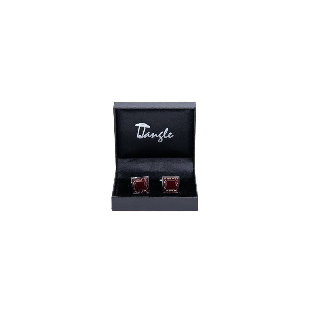 Tangle Men Silver & Maroon Cufflinks Tangle Men Silver & Maroon Cufflinks