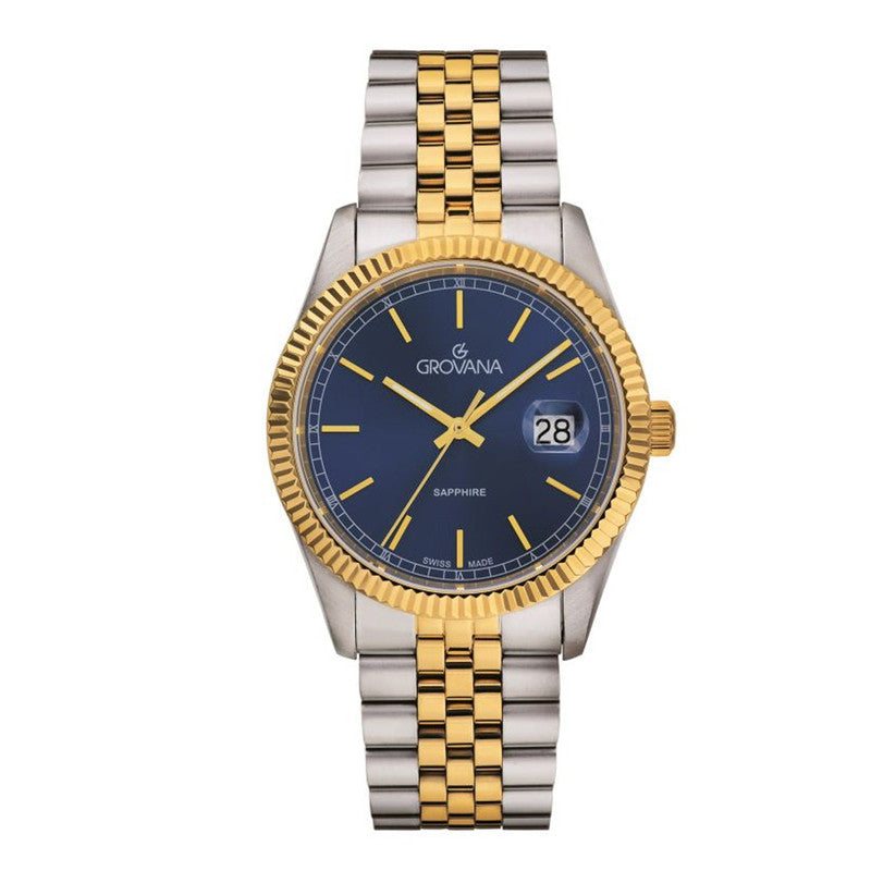 Grovana Kensington Royal Blue Dial, Bicolor Stainless Steel Men’s Watch