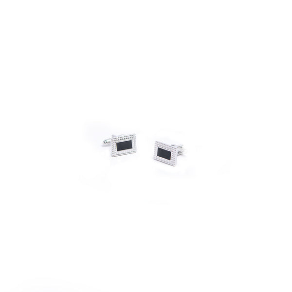 Tangle Men Silver & Black Cufflinks