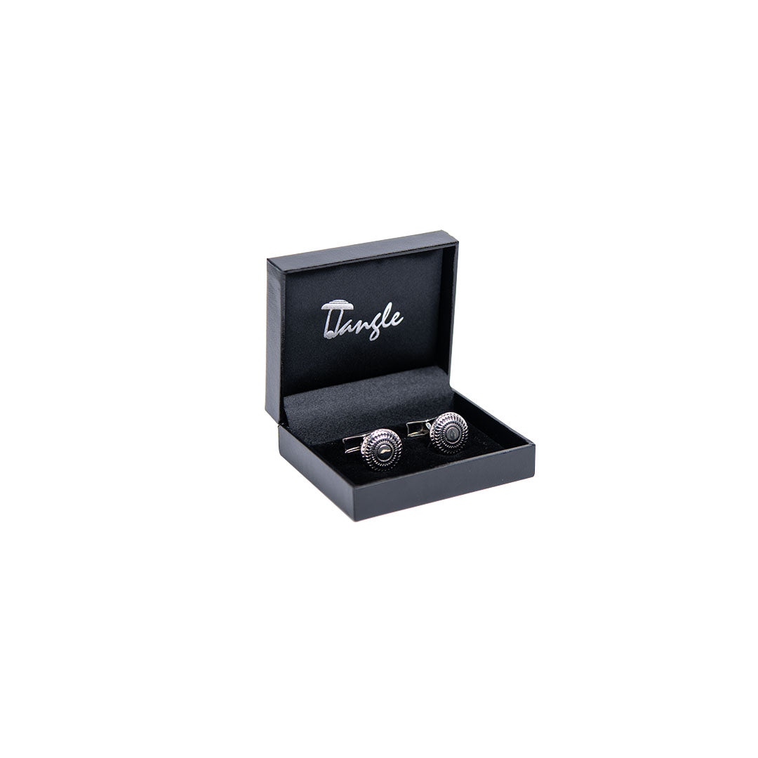 Tangle Men Round Silver Cufflinks Tangle Men Round Silver Cufflinks