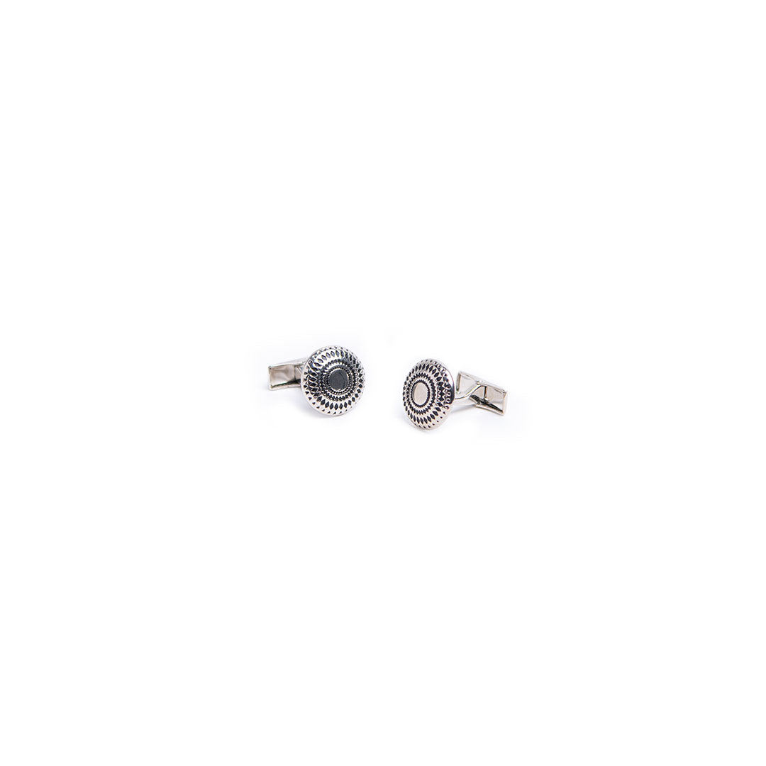Tangle Men Round Silver Cufflinks Tangle Men Round Silver Cufflinks