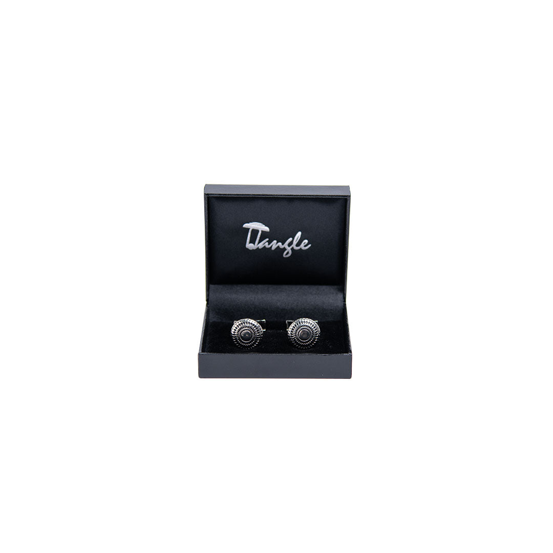 Tangle Men Round Silver Cufflinks Tangle Men Round Silver Cufflinks