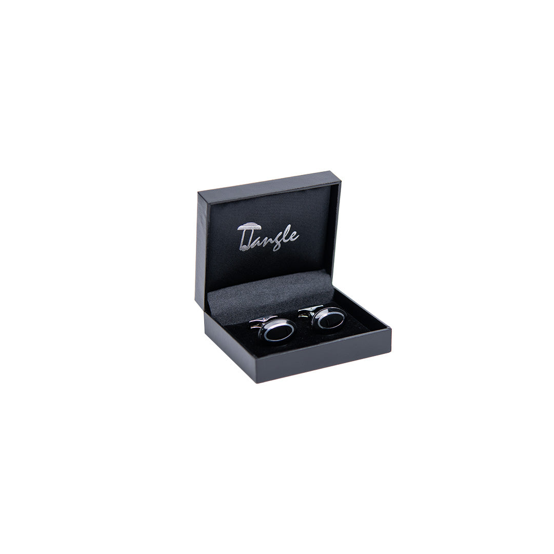 Tangle Oval Black & Silver Men Cufflinks Tangle Oval Black & Silver Men Cufflinks