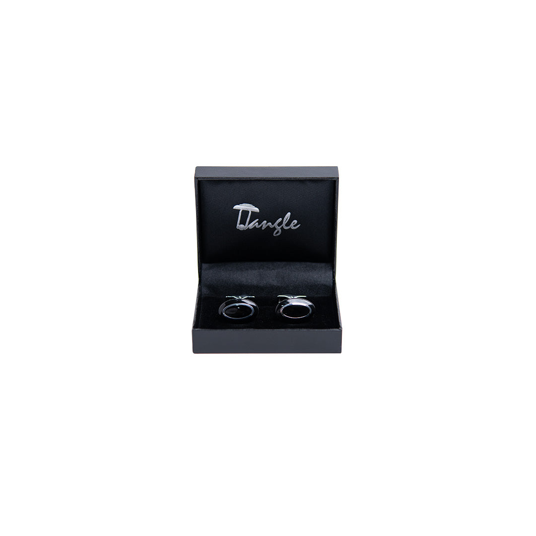 Tangle Oval Black & Silver Men Cufflinks Tangle Oval Black & Silver Men Cufflinks