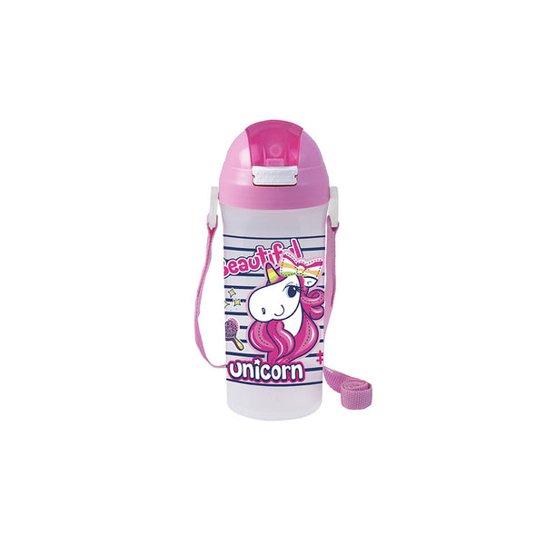 Herevin 610cc School Bottle With Straw - Unicorn