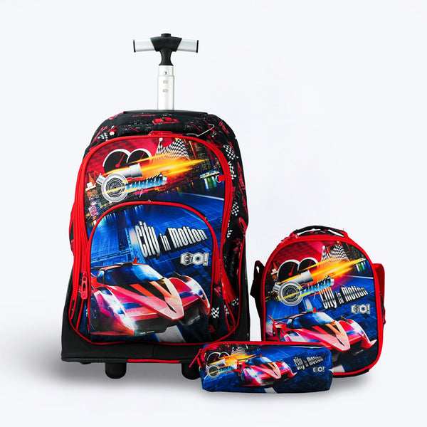 Fj School Bag Trolley Set - Assorted Colors