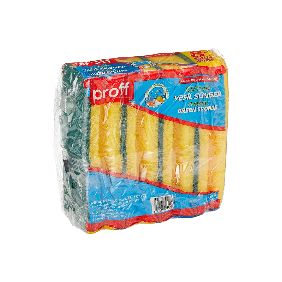 Proff Dishes Washing Sponge Pack Of 8 | '2601494 | Laundry & Cleaning | Laundry & Cleaning |Image 1
