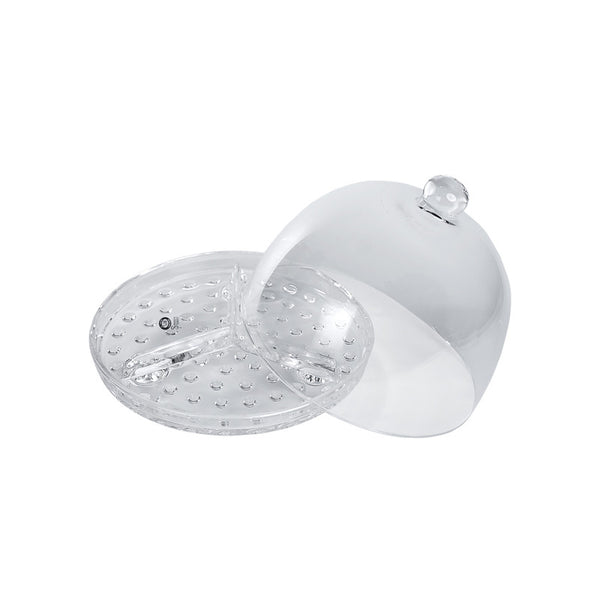 Alegre Glass 22x20 Cm Cyrstal Service Bowl Colored With Lid