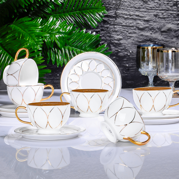Kosova 6 Pieces Coffee Porcelain Set With Saucers