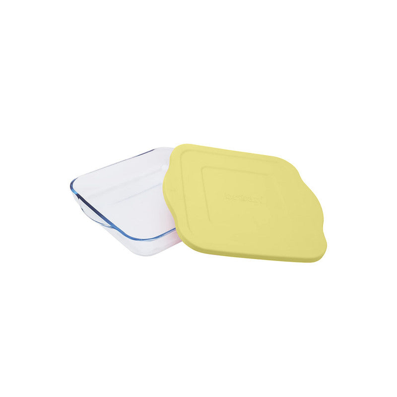 BrArt 32 Cm Square Ovenware Tray with Lid - Yellow