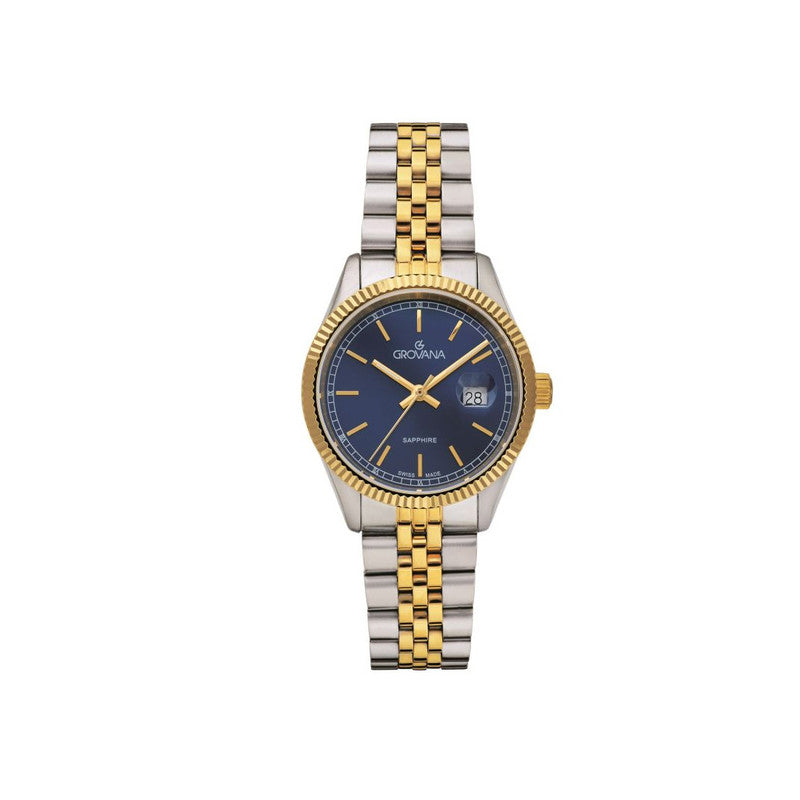 Grovana Kensington Royal Blue Dial, Bicolor Stainless Steel Women’s Watch
