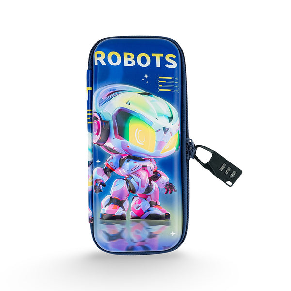 Fj Robots Pencil Case With Lock - Assorted Colors