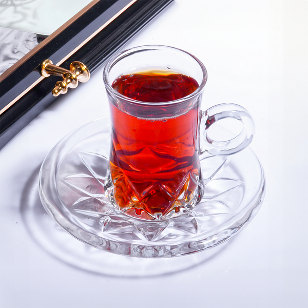 Kosova 6 Pieces Tea Glass Set With Saucers