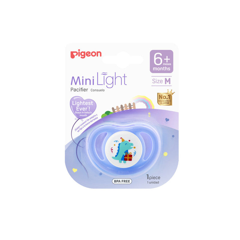 Pigeon Minilight Silicone Pacifier (M) – Boy Dino