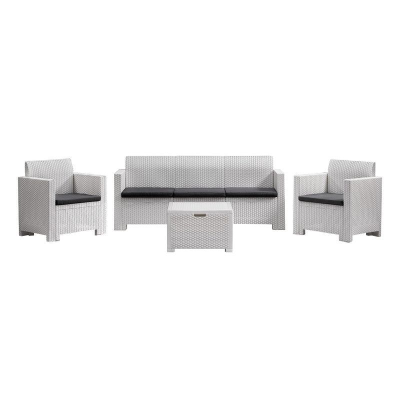 Bica Nebraska 3 White Garden Furniture Set