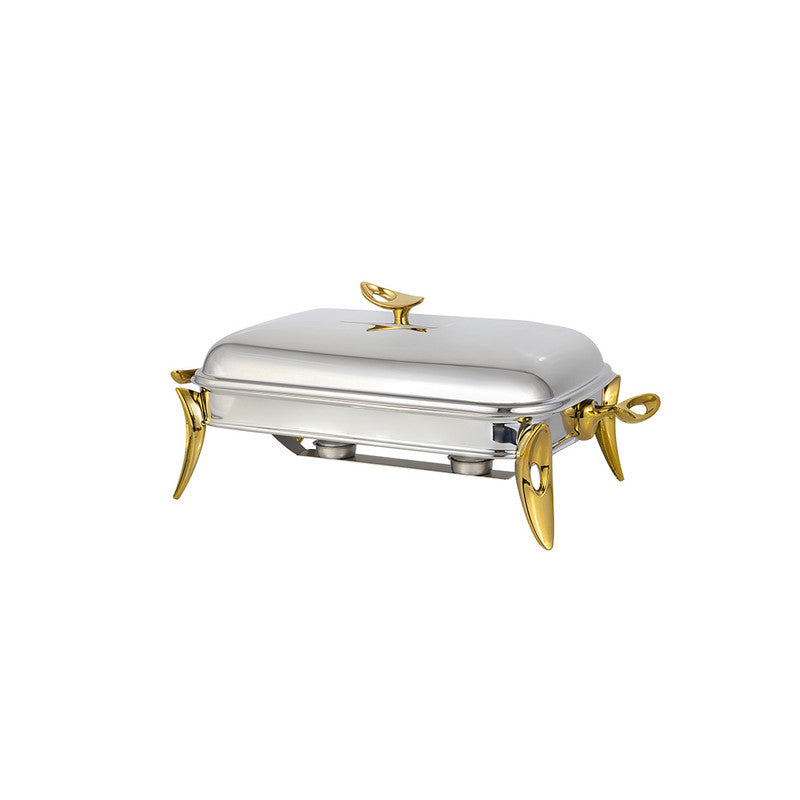 Mat Steel Large Rectangle Silver Gold Chafing Dish