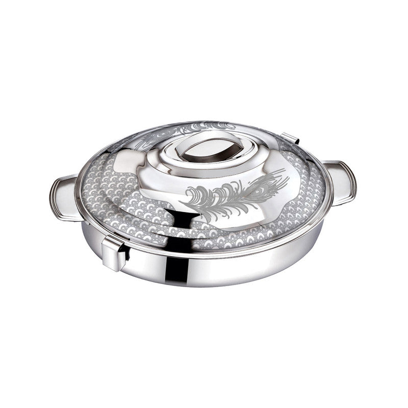 Aksharam Silver Oval-Dome Stainless Steel Hotpot 6.5L