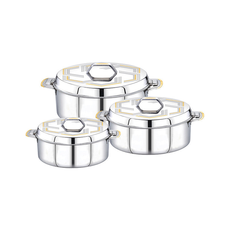 Aksharam Samara Stainless Steel Hotpot 3 Pieces Set