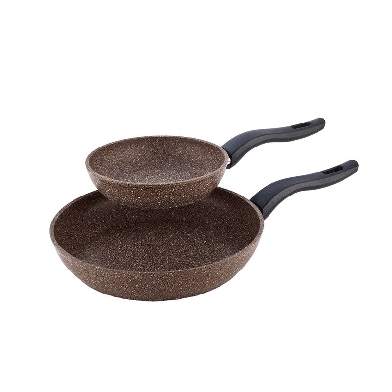 ALM Brown Granite Frypan Set 20+26 Cm ALM Brown Granite Frypan Set 20+26 Cm
