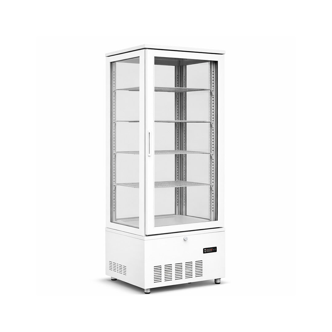 ALM 258L Upright Showcase Cooler – 4-Side Glass Door