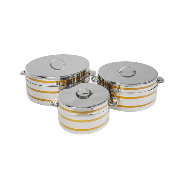 Alamode Double Wall Straight Hotpot Set – 2.5L, 5L & 8L | Gold Kirra Finish