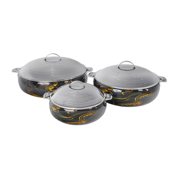 Alamode Double Wall Foil Belly Hotpot Set – 2.5L, 5L & 8L | Black Fusion with Steel Lid
