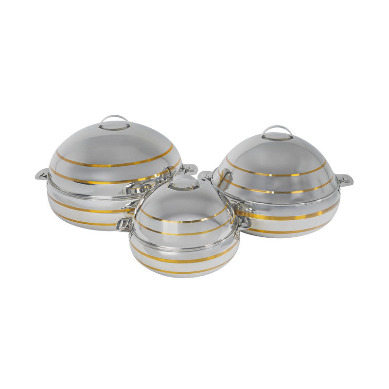 Alamode Double Wall Domnic Hotpot Set – 2.5L, 5L & 8L | Gold Kirra Finish