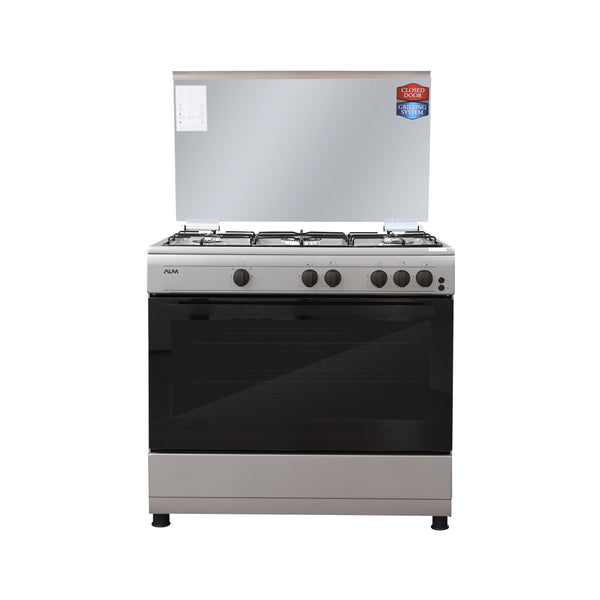 ALM 5 Top Burner Silver Free Standing Gas Cooker