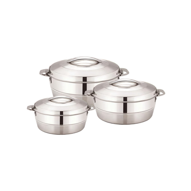 Stride Alfiya Matt Stainless Steel Hot Pot 3 Pcs Set (1L + 1.5L + 2.5L)