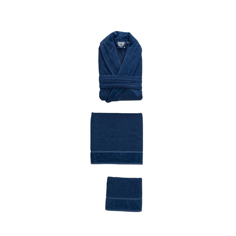 Per La Casa 3 Pieces Premium Bathrobe Set - New Indigo