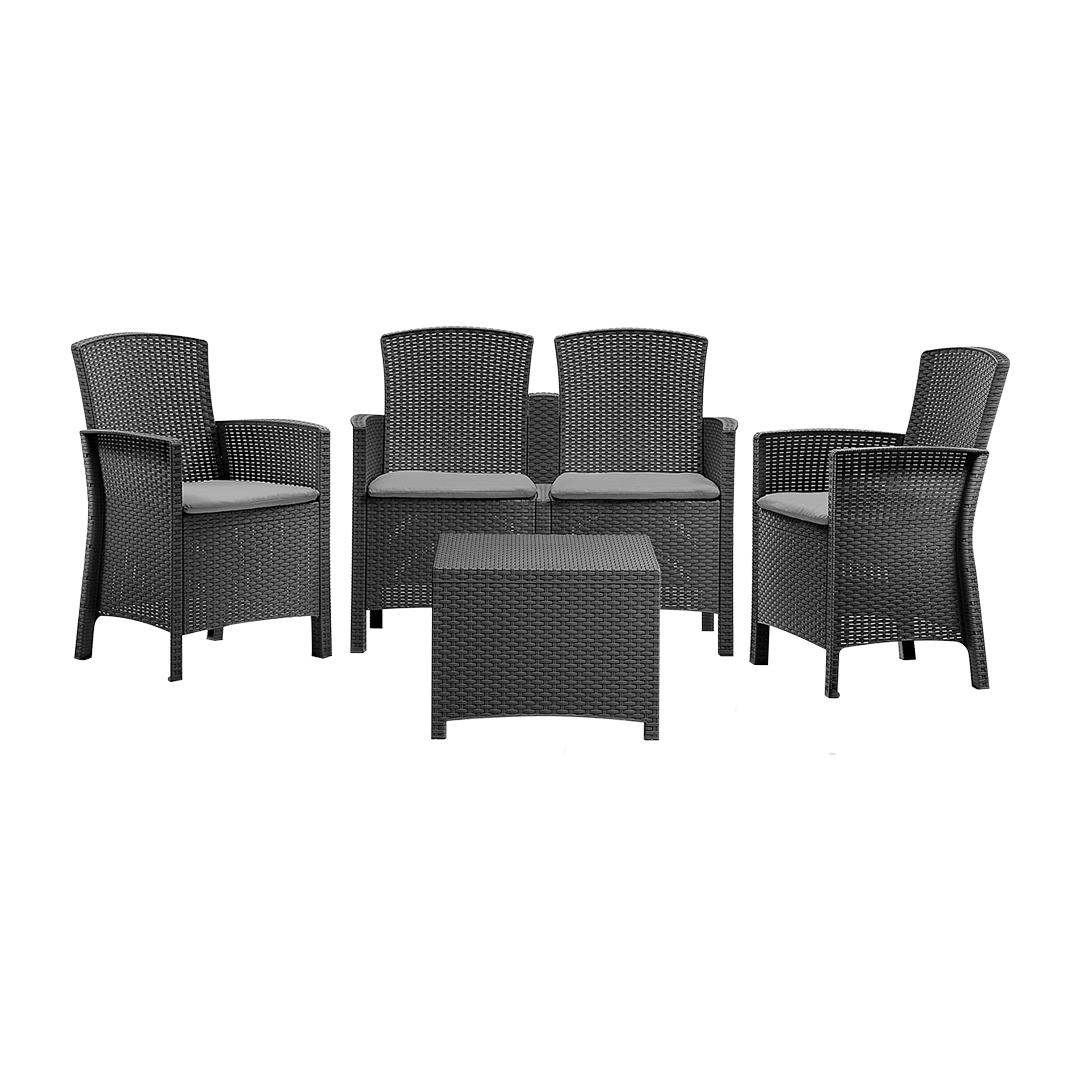 Bica Lido Graphite Rattan Garden Furniture Set | BICA-9217.4 | Outdoor | Outdoor, Outdoor Furniture |Image 1