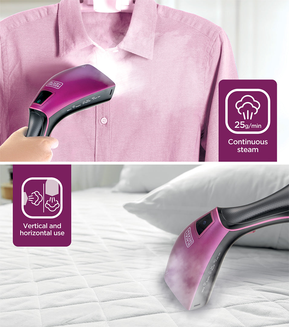 Black+Decker 1600W Digital Handheld Garment Steamer Black+Decker 1600W Digital Handheld Garment Steamer