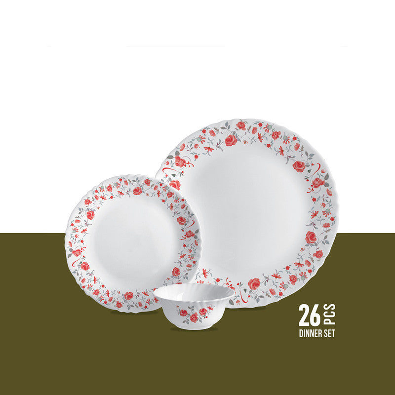 Cello Imperial Dinner Set 26Pcs Red Rose Fantasy Cello Imperial Dinner Set 26Pcs Red Rose Fantasy