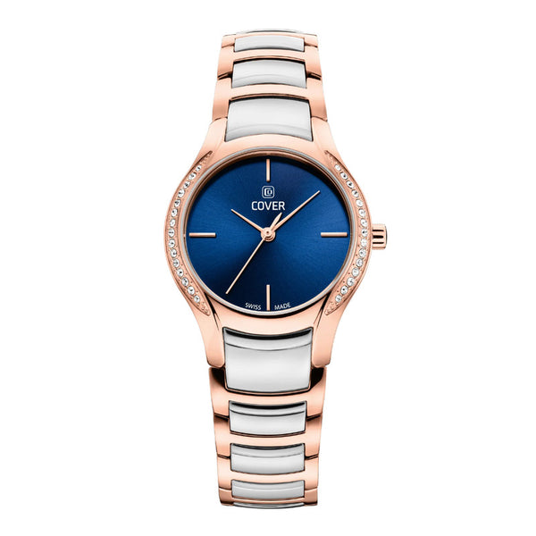 COVER Sandara Stainless Steel Blue Silver/Rose Gold Women’s Watch