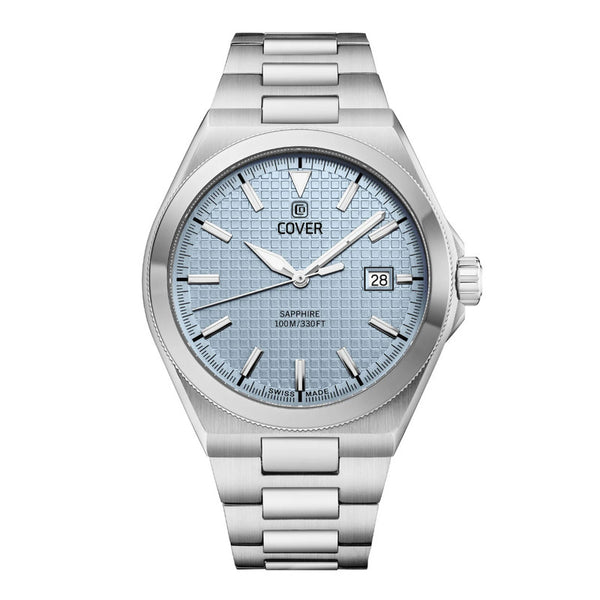 COVER Iconosteel Stainless Steel Light Blue Silver Men’s Watch