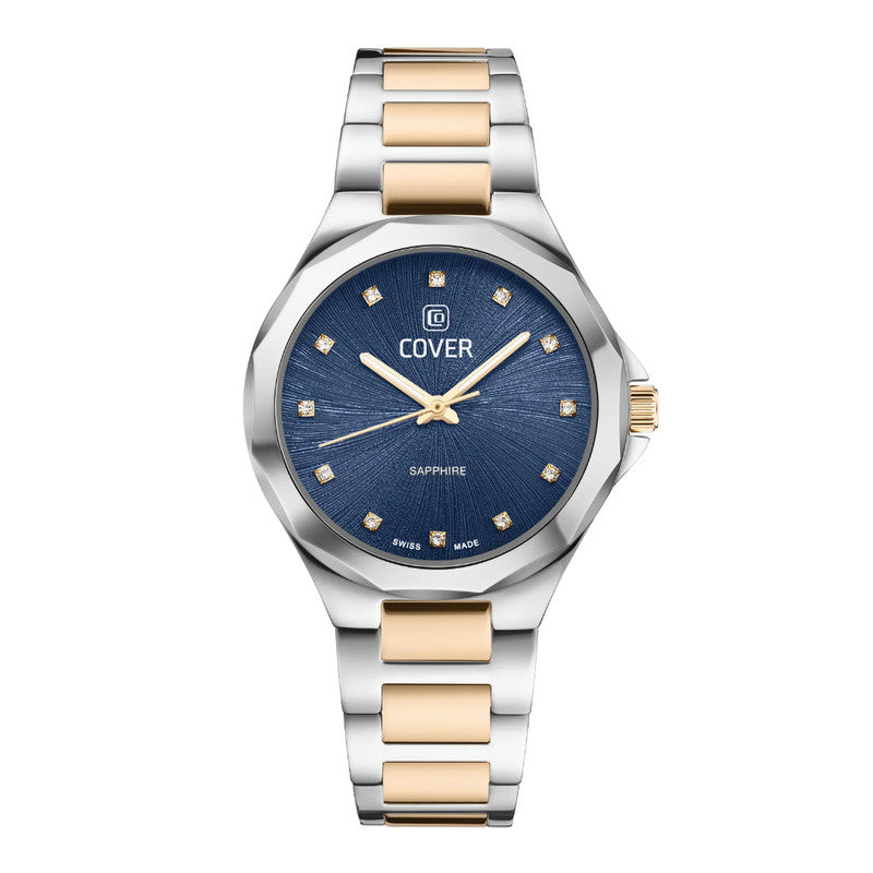 COVER Cardea Crystal Stainless Steel Blue Dial Bicolor Gold Women’s Watch