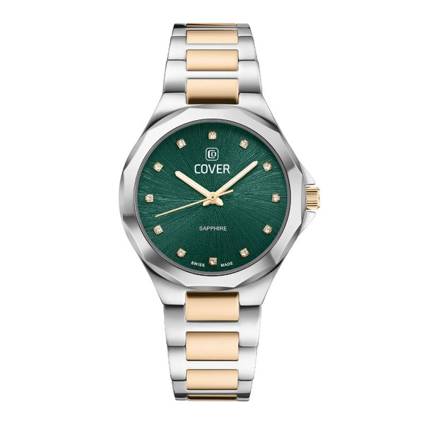 COVER Cardea Crystal Stainless Steel Green Dial Bicolor Gold Women’s Watch