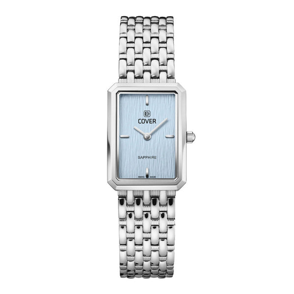 COVER Noble Square Stainless Steel Light Blue Dial Silver Women’s Watch
