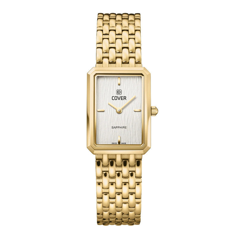 COVER Noble Square Stainless Steel Silver Dial Gold Women’s Watch