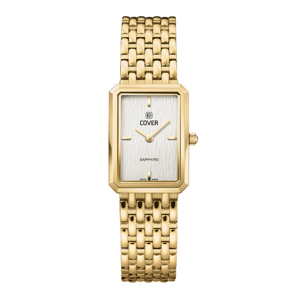 COVER Noble Square Stainless Steel Silver Dial Gold Women’s Watch